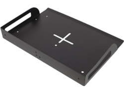 Soporte de pared para proyector y router, bandeja metálica negra, estante de montaje compacto. SFUSHOS