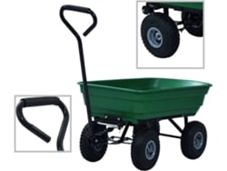 vidaXL Carrito de mano basculante para jardín 300 kg 75 L verde
