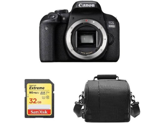 Kit Cámara Réflex CANON EOS 800D + SD de 32GB + Bolsa