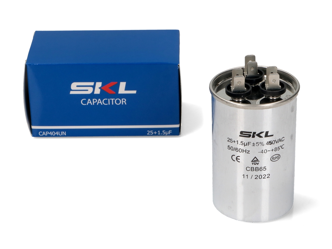 Condensador Para Aire Acondicionado 25+1,5µf Cap404un