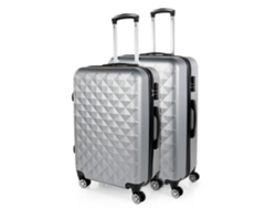 Juego De Maletas Rígidas Abs ITACA Diamond plata (49,5X77,5X27 Cm - 91L)