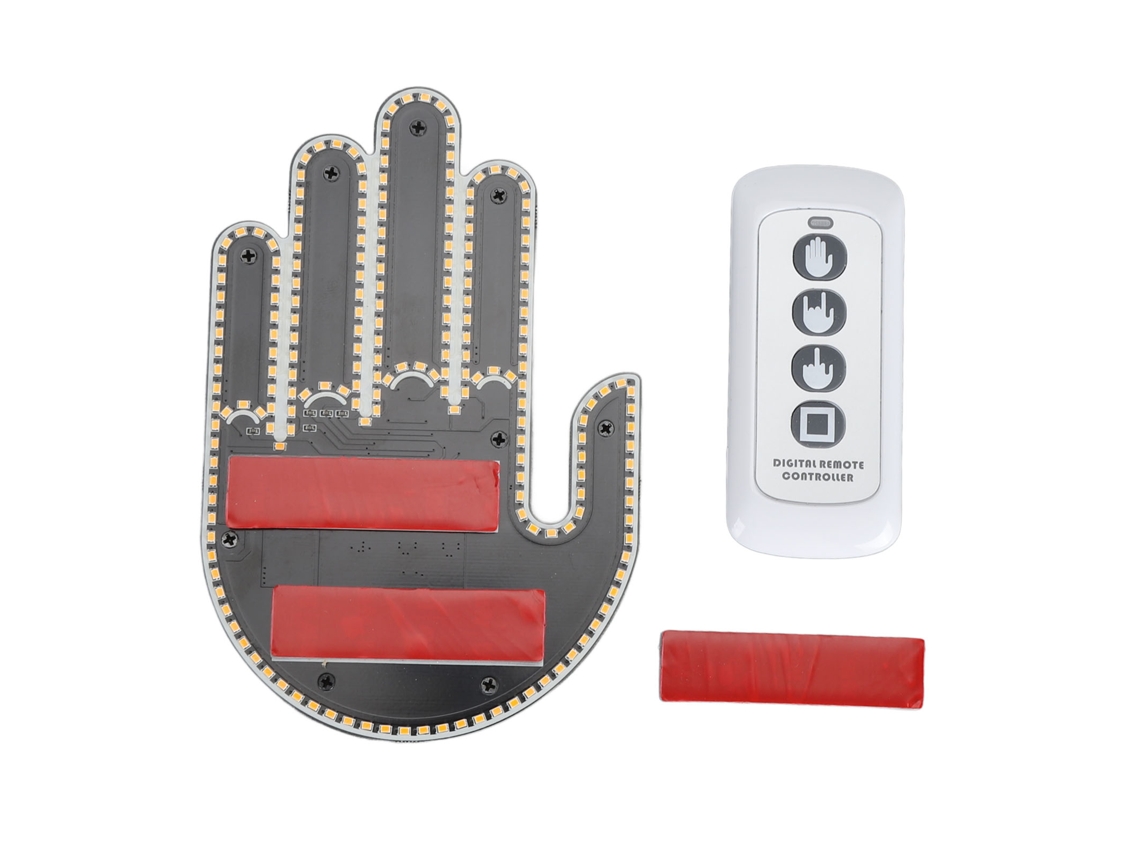Señal Gestual Led Para Coche, 3 Modos, Luz Decorativa Para Parabrisas Con Mando A Distancia, 175 Led, 15x10cm