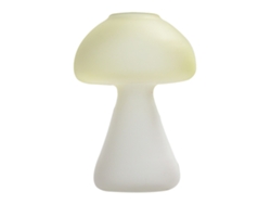 Jarrón Hongo Amarillo Claro, Cristal Transparente, Decorativo con Hielo.