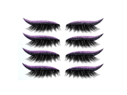 Pegatinas Autoadhesivas Para Sombras De Ojos Con Purpurina Morada, Pestañas Postizas Resistentes Al Agua, Pegatinas Para Maquillaje De Ojos, 4 Pares Vtz