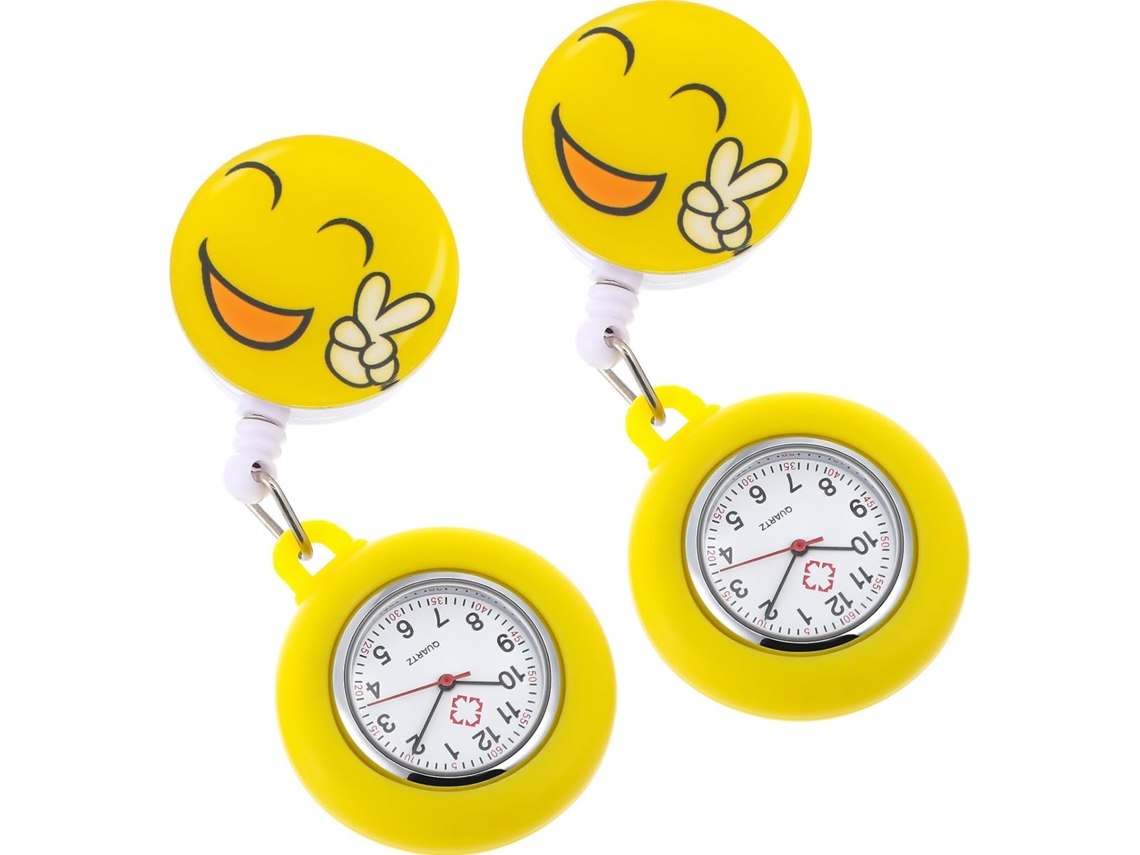 Reloj Bolsillo Enfermera Aleación Amarillo Diseño Dibujos Animados Juego 2 Piezas Solapa Accesorios Enfermería