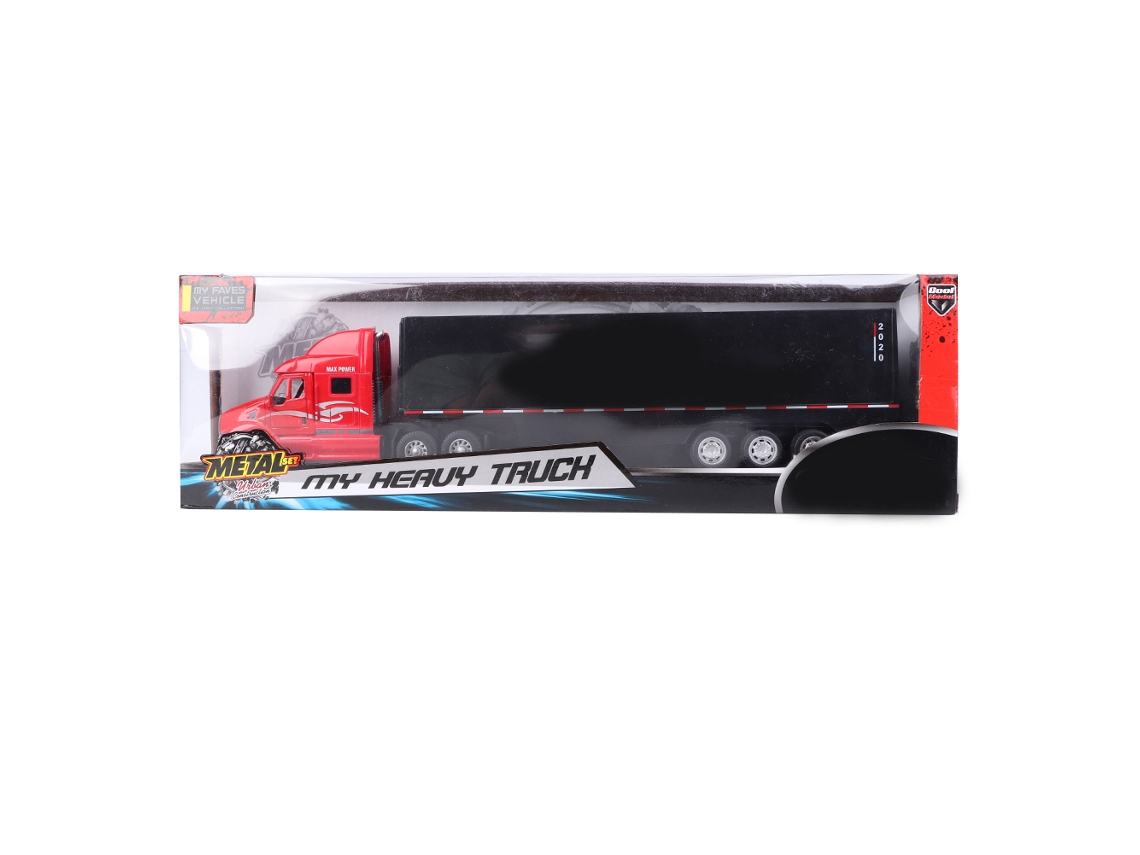 Camión De Juguete De Aleación De 34,5 Cm A Escala 1:48 Con Luces, Sonido Y Marcha Atrás - Rojo 2218-8a