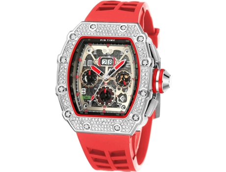 VEANXIN Relojes de diamantes Reloj de pulsera rectangular grande-Negro