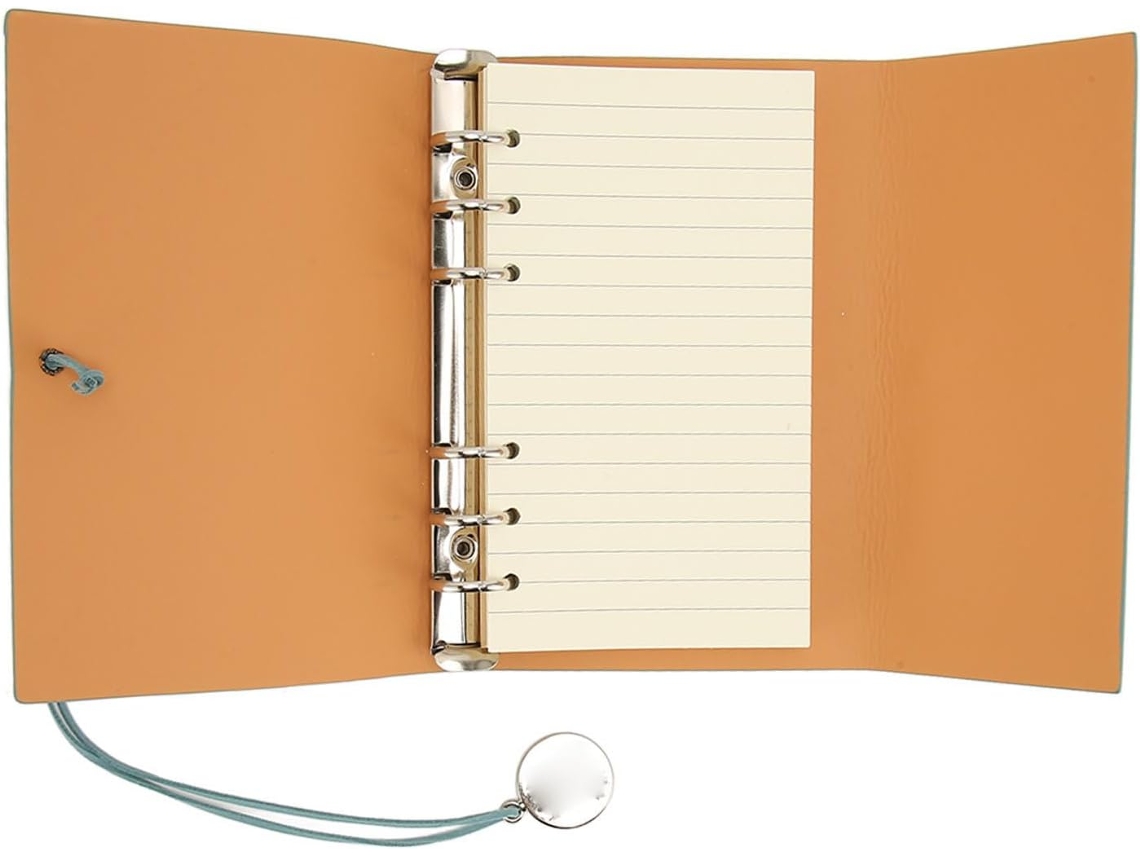 Cuaderno Espiral, 80 Hojas, Cubierta Extraíble De Cuero Sintético, 6