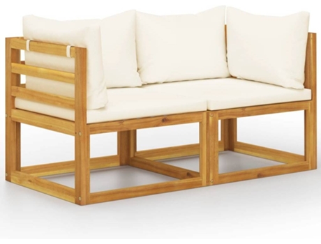 Banco de jardín VIDAXL Crema Madera de acacia (70x70x60 cm)