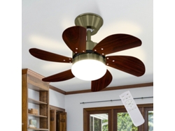 Nettlife Ventilador De Techo Blanco Con Iluminación Led, Mando A Distancia Silencioso Y Temporizador, 6 Aspas Para Dormitorio