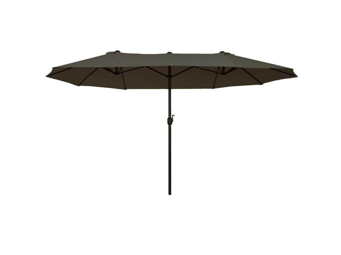 Sombrilla Doble 455x265 Cm Protección Uv Manivela Balcón Gris