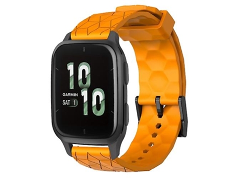 Correa para Garmin Forerunner Sq2 20mm patrón de fútbol correa de reloj de silicona de Color sólido amarillo VENISYMLIS