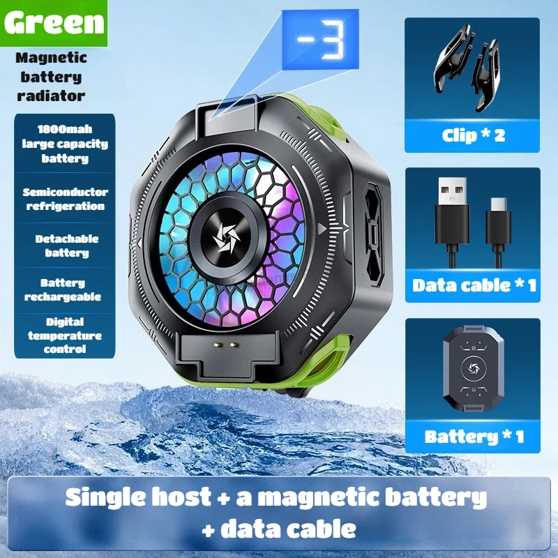 (verde) Disipador De Calor Semiconductor Magnético Con Batería De 1800 Mah
