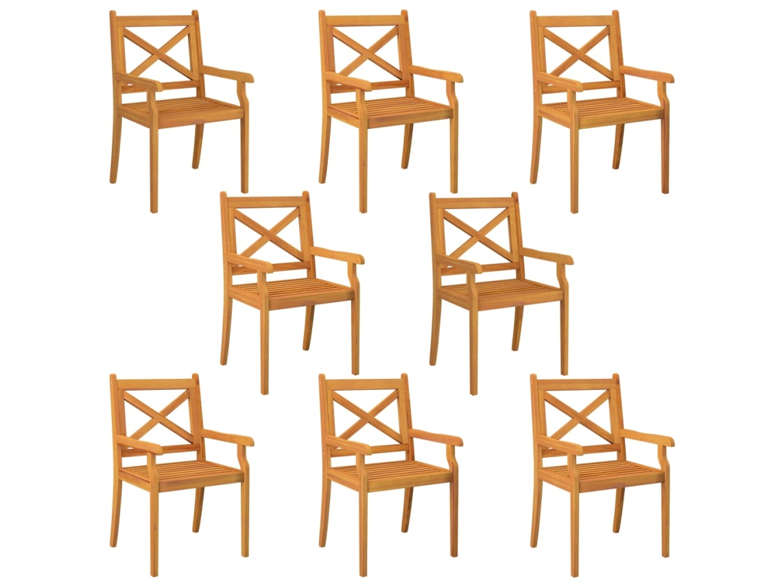 Maison Exclusive - Sillas De Comedor De Jardín 8 Uds Madera Maciza De Acacia