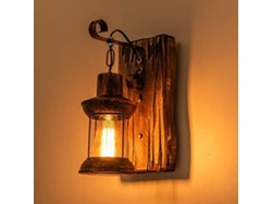 Lámpara Retro de Madera, Linternas Vintage para Restaurante y Cafetería, E27 NEVEANCE