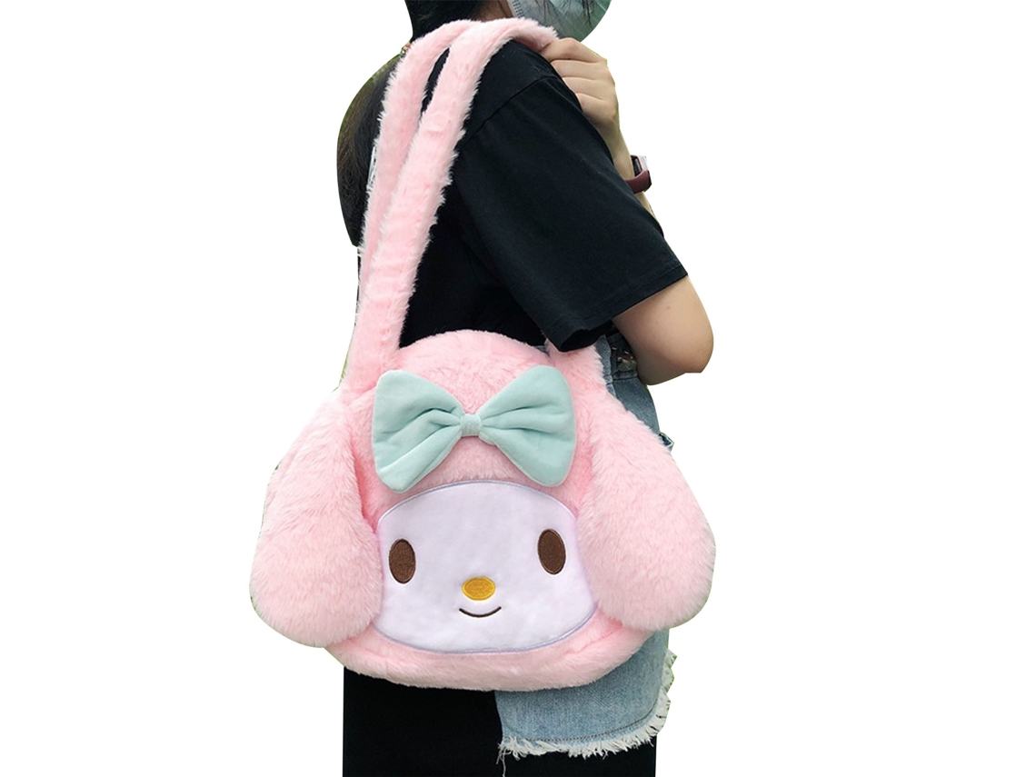 Lindo Bolso De Felpa Suave Y Esponjoso Para La Axila De Mujer, Uniforme Jk, Bolso De Mano De Conejo Rosa