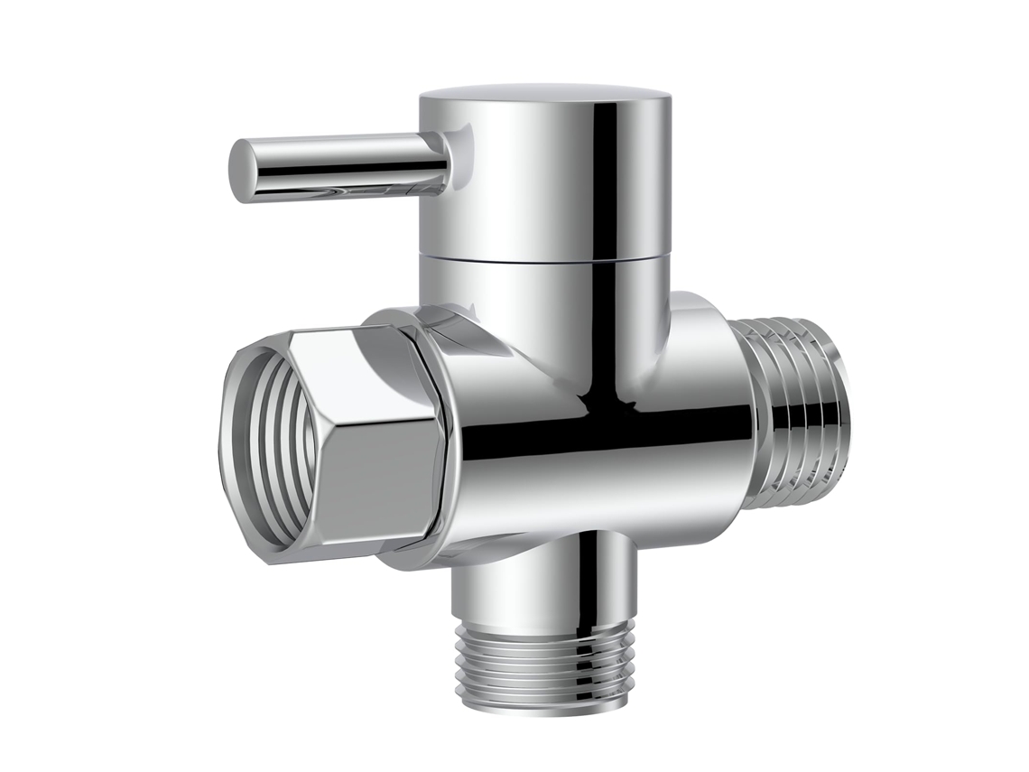 Válvula Tee G 1/2 Em Latão Cromado Polido, Ideal Para Ducha Fixa E Manual De Banheiro.