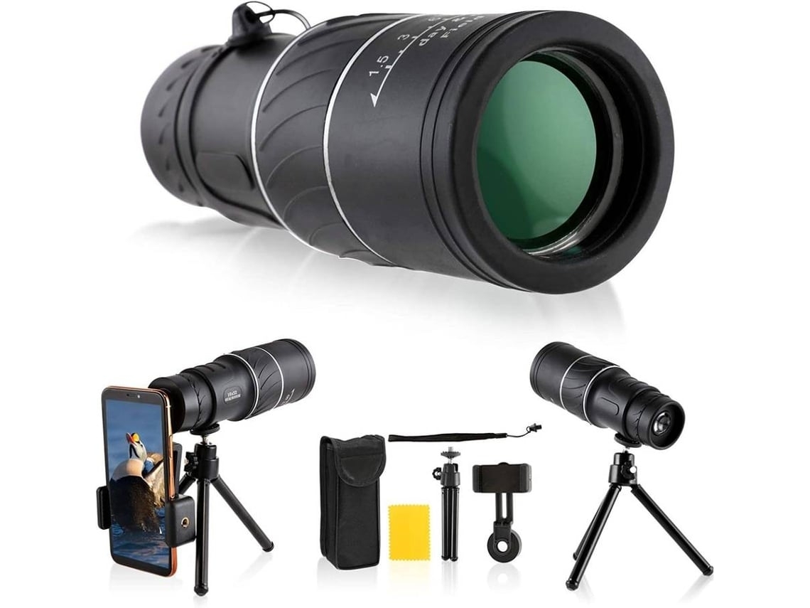 Prismáticos ENKERS 10-300X40Mm Zoom HD Monocular Alta potencia Bak4 Fmc Prisma Monocular impermeable con trípode Adaptador para teléfono inteligente - Negro