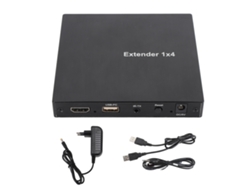 Divisor Extensor Kvm 1x4 Hd 1080p 200m/656ft Para Pc, Portátil Y Decodificador Con Enchufe Europeo.
