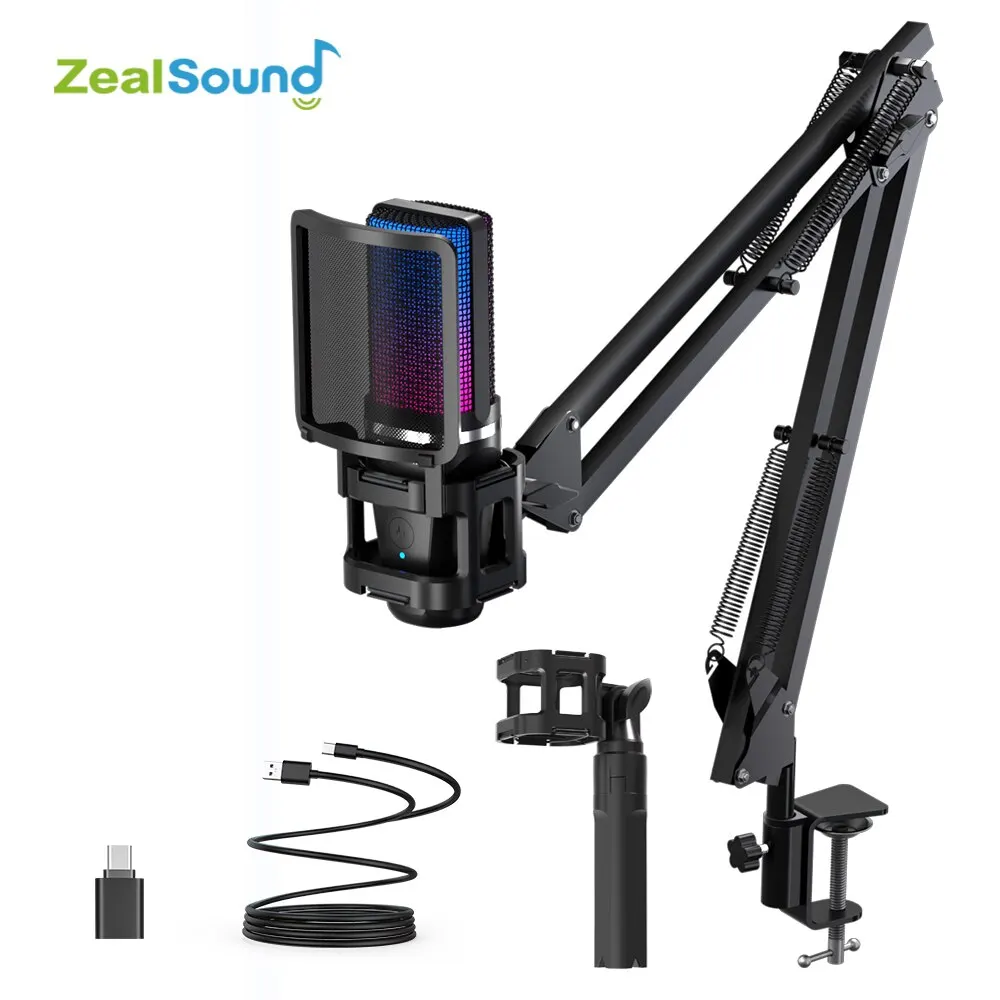 Micrófono De Grabación Con Brazo Ajustable Y Trípode, Adecuado Para Juegos, Podcasts, Transmisión En Vivo Y Youtube.