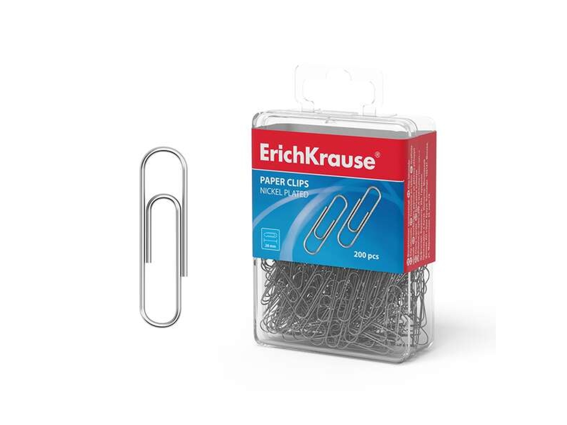 Clips de metal niquelados Erichkrause Alta resistencia y durabilidad Resistente a la corrosión Color niquelado