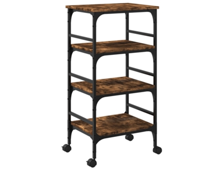 Carrito de cocina madera ingeniería roble ahumado VIDAXL (45x35x89,5 cm)