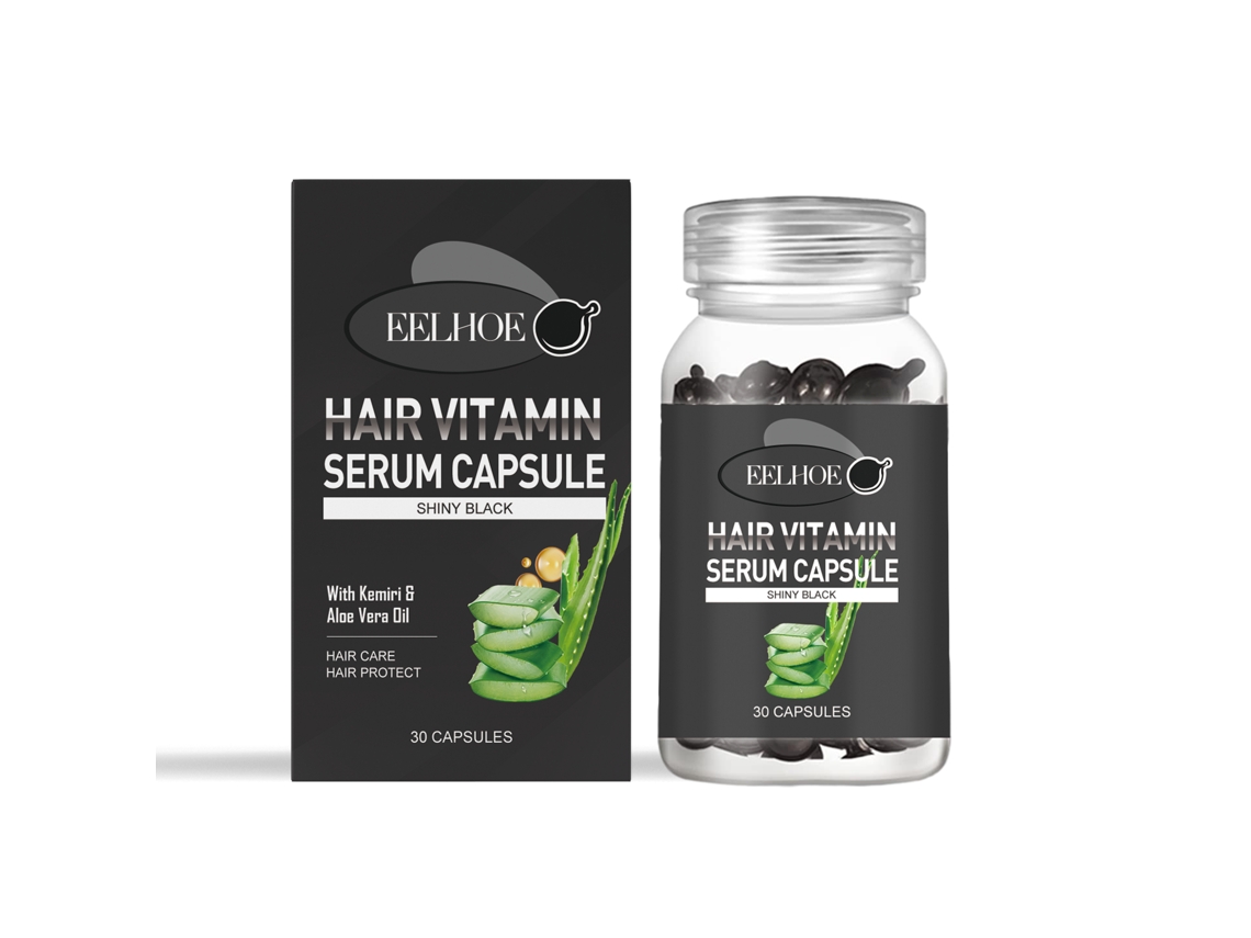 Cápsulas de aceite capilar para el cuidado del cabello negro