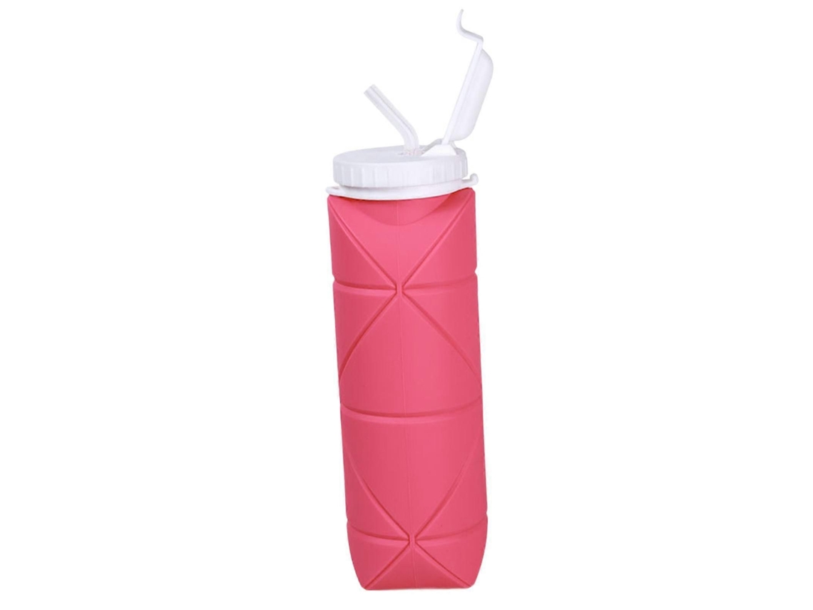 Botella de agua plegable, ligera y portátil para el colegio y para ir en bicicleta, en color violeta.