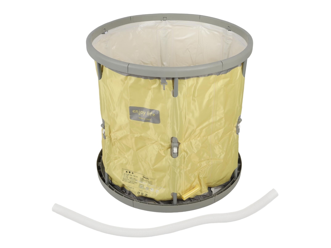 Bañera plegable portátil multifuncional de PVC para niños y adultos, ideal para el sudor y el baño medicinal, color amarillo.