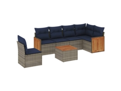 Maison Exclusive - Conjunto De Sofá De Jardín De 7 Piezas Con Cojines, Poliratán Gris