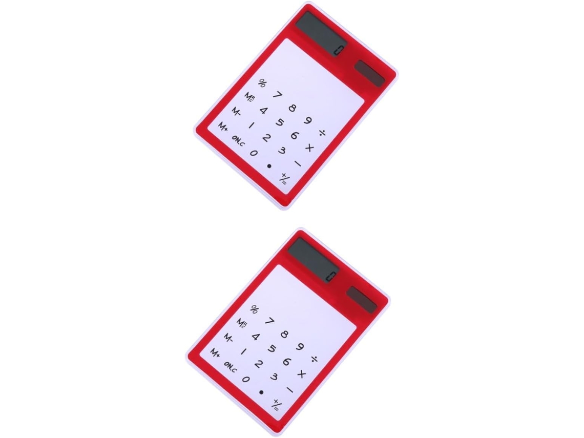 Calculadora solar ultratransparente con pantalla LCD y panel táctil, ideal para Gokoco (2 unidades)