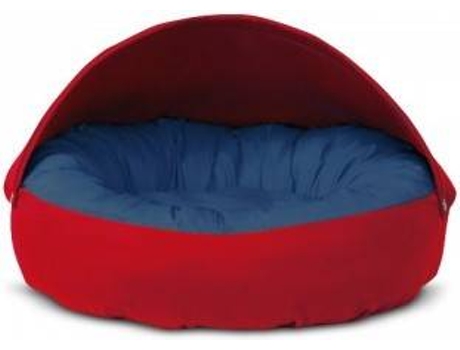 Cama Redonda para Perros y Gatos GAUTY Tela de sarga (Azul y Roja - 57 cm)