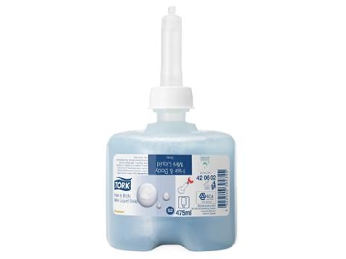 Tork Jabon Para Cuerpo Y Cabello S2 475 Servicios 500Ml Pack8Un
