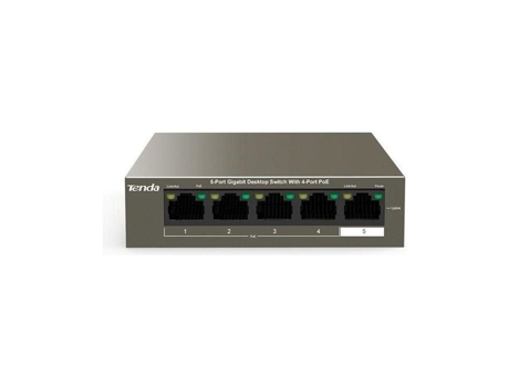 Tenda Poe Switch 5 Puertos Gigabit, Switch Poe con 4 Puertos Poe 63W, Plug And Play, Vlan De Una Tecla, Protección Contra Sobretensiones De 6Kv, Fu...