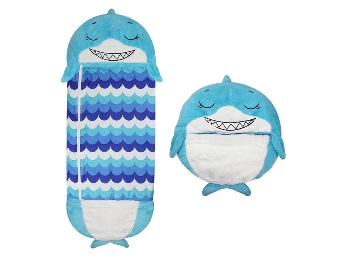Saco De Dormir Tubarão Azul/135Cm * 50Cm