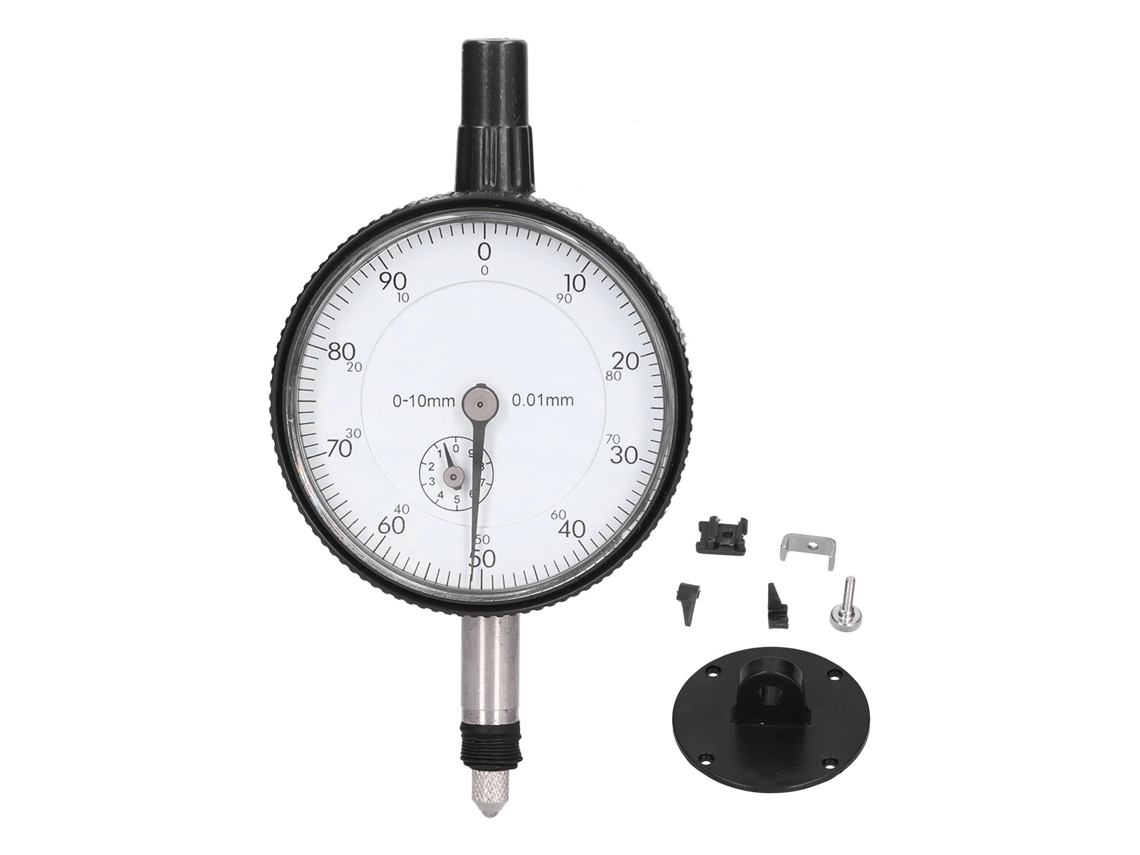 Calibrador De Reloj De Acero Inoxidable Con Brazo Ajustable De 0-10 Mm, Herramienta De Medición De Longitud De 0,01 Mm.