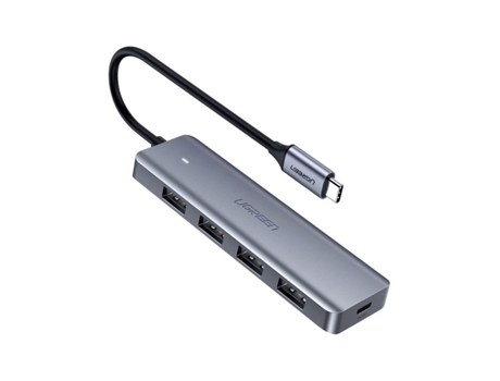 UGREEN Hub Usb-C de 4 Puertos Usb 3.0Micro Usb Gris 70336