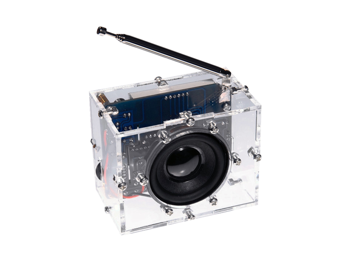 Kit Diy Radio Fm Digital 87-108mhz Soldadura Proyecto Aprendizaje Parlante 5w 5v Usb Carcasa Transparente