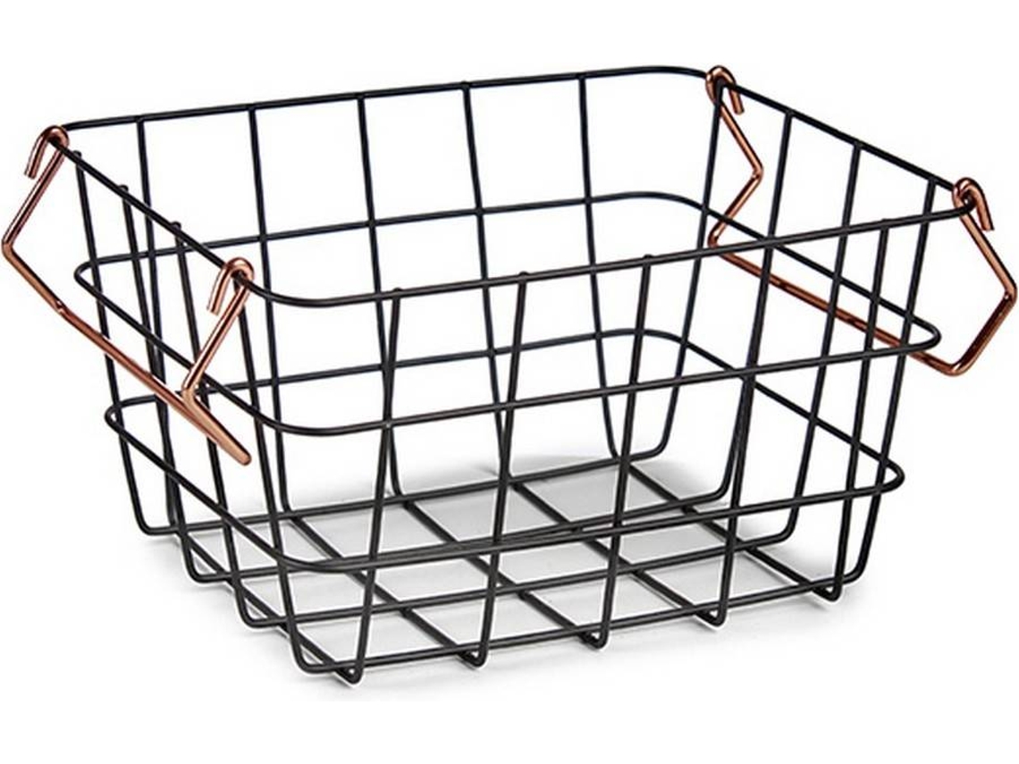 Cesta BIGBUY HOME (Negro - Acero - 18.5x12.5x24.5 cm)