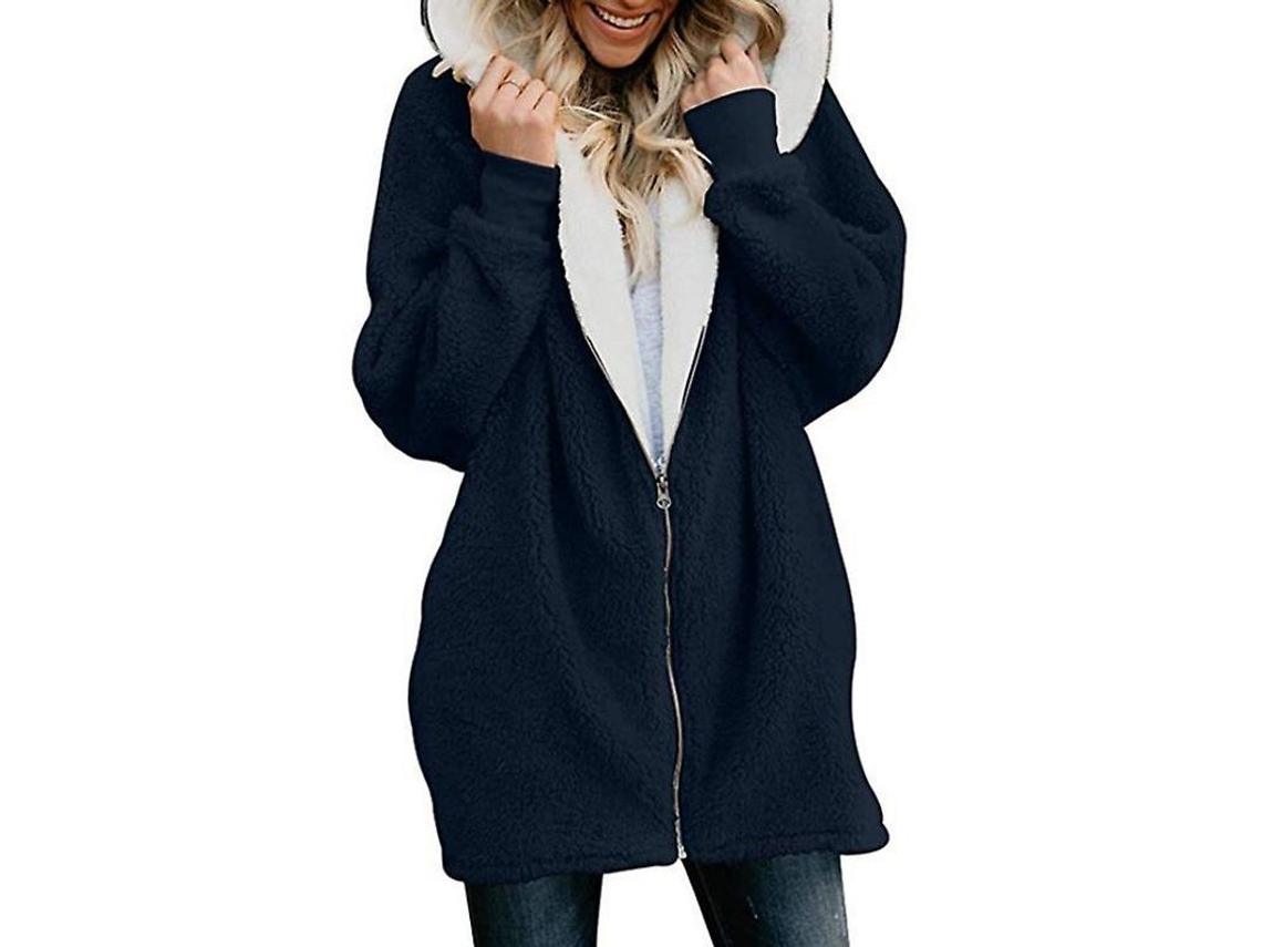 2026-abrigo Para Mujer Con Capucha Fluffy Forro Polar Chaqueta Exterior