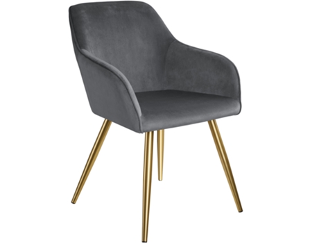 Silla TECTAKE De Terciopelo Dorado