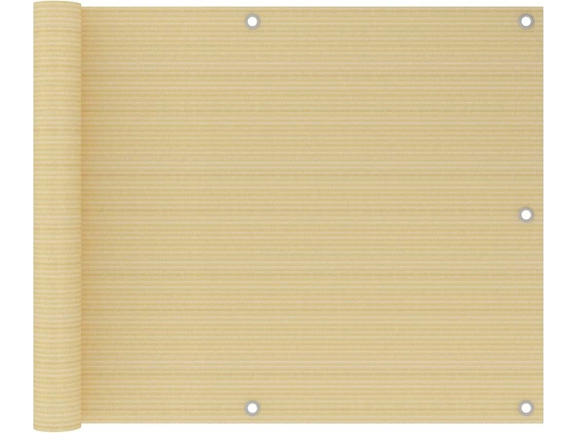 vidaXL Toldo para balcón HDPE beige 75x600 cm