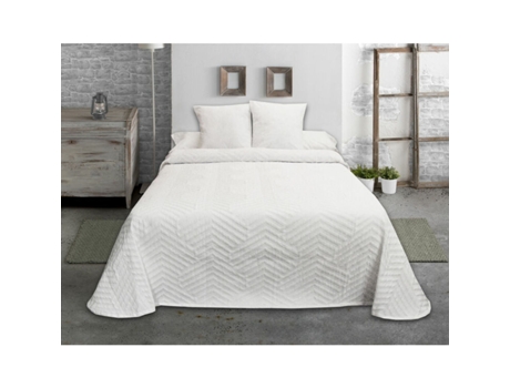 Colcha HOSTELINE ESPIGA (Beige - 250 x 270 cm)