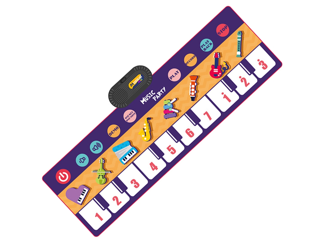 Tapete de piano musical multifuncional (120 x 38 cm) para niños, teclado de piano de suelo para niños con MIDI