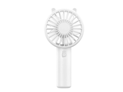 Ventilador Portátil Recarregável De 300mah Com 3 Velocidades, Silencioso E Ideal Para Uso Externo, Na Cor Branca.