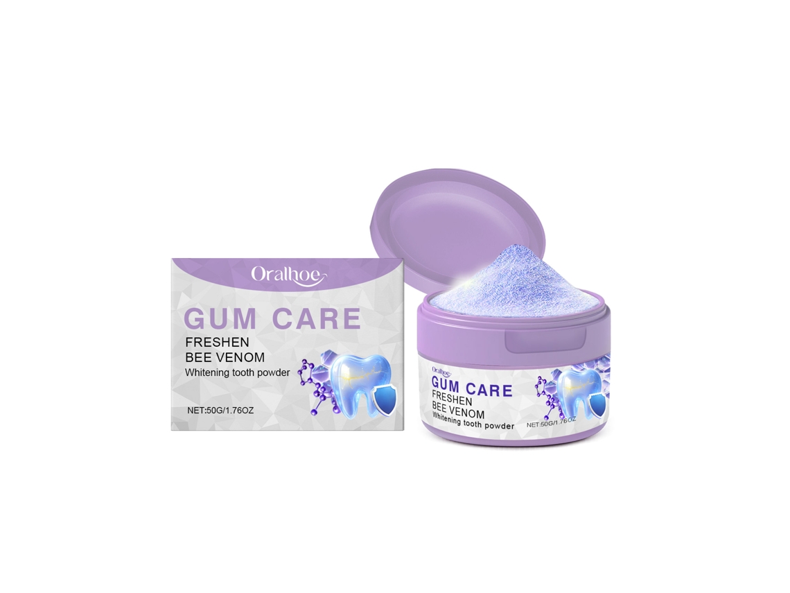 Polvo dental morado con veneno de abeja