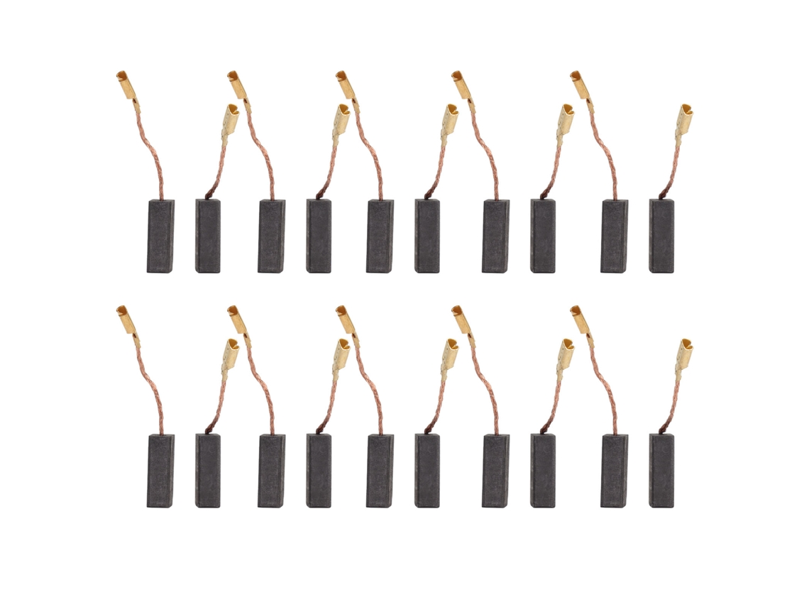 Juego de 20 escobillas de carbón para motores, 5x8x15 mm, kit de accesorios de cobre para taladros, lijadoras y máquinas.