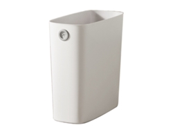 Baok - Papelera pequeña de plástico blanco abierta para baño/oficina