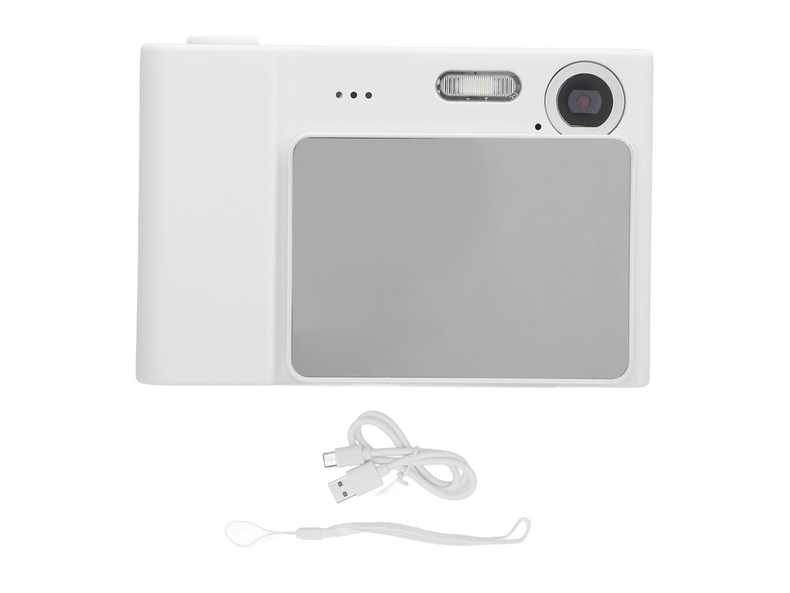 Cámara digital compacta y portátil de 1080p con zoom de 8x, sistema antivibración y batería recargable.