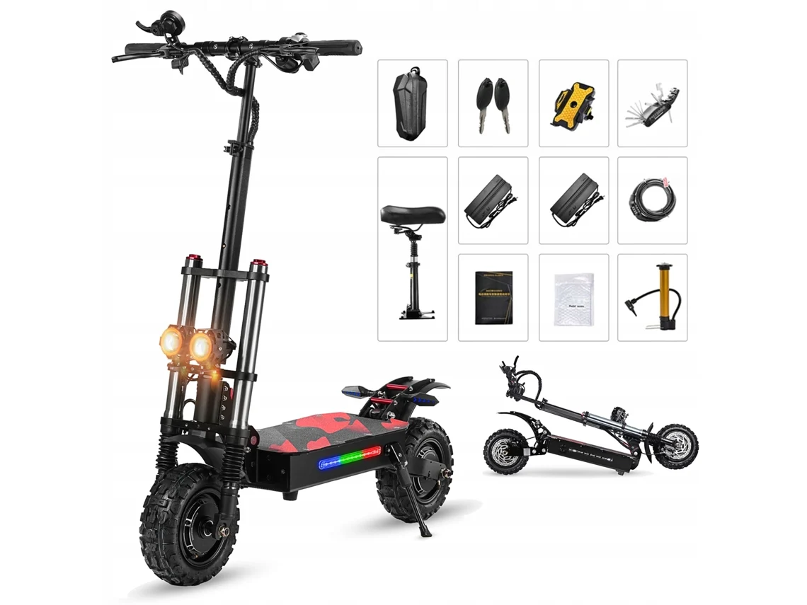 Patinete eléctrico Boyueda S3 11, motor 2x3000w, batería 60v 38ah, velocidad máxima 85km/h, autonomía 120km, frenos de disco hidráulicos dobles